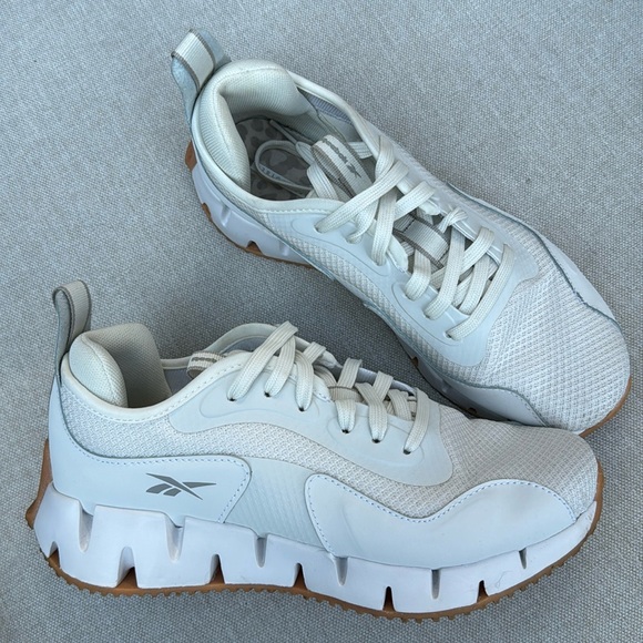 Reebok Ortholite Zig Dynamica Sneaker-Sz 8-Chalk/White Combo-Gum Soles - Picture 15 of 15